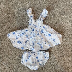 Hill House Baby Ellie Nap Dress Blue Botanical